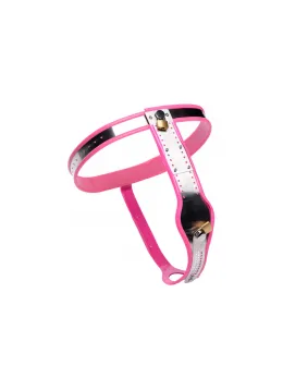 XR Brands Pink Stainless Steel Adjustable Chastity Belt for Women