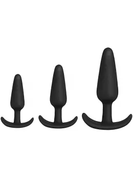 Doc Johnson Tush Trainer 3-Piece Silicone Set Black, Graduated Sizes