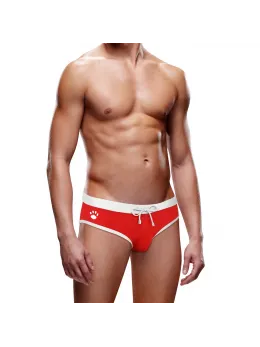 Prowler Swim Briefs M Red - Sporty Fit, White Accents, Drawstring