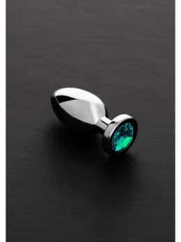 Ouch! Stainless Steel Plug with Glass Gemstone - Small, Silver