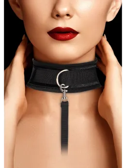 Ouch! Velvet Adjustable Collar with Leash - Soft Touch, 120 cm Lead