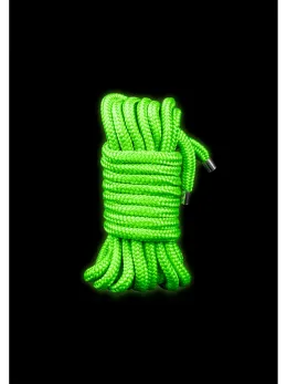Ouch! Glow in the Dark Bondage Rope 5m - Luminous Green, Soft Touch
