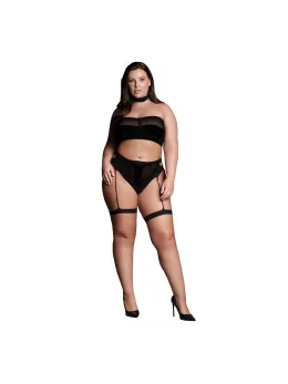 Ananke XII Plus Size 3-Piece Set: Choker, Bandeau Top & Garters