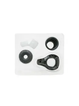 Perfect Fit Premium C-Rings Set - Silicone Variety, 6 Sizes, Black