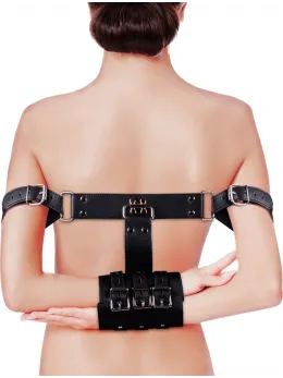 Shots Leather Arm Binder Model - Adjustable Black Restraint System
