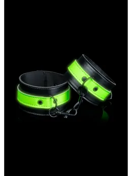 Ouch! Glow in the Dark Ankle Cuffs - Fluorescent Green Adjustable Design