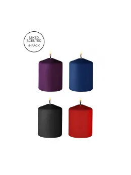 Tease Candles Set - Low-Temperature, Multicolor, 4-Pack by Tease