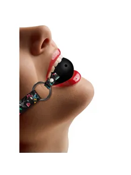 Ouch! Breathable Adjustable Ball Gag with Leather Straps Black