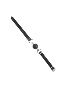 Ouch! Classic Solid Ball Gag Adjustable Leather Strap Black