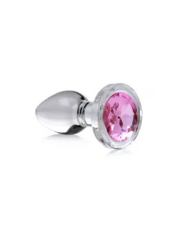 Booty Sparks Pink Gem Glass Plug Small - Smooth Hygienic Design