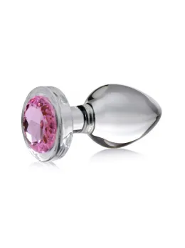 Booty Sparks Glass Plug Large - Pink Gem, Hygienic Glass, 10cm