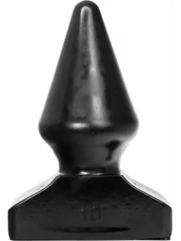 All Black Anal Accessory 20.5 cm - Smooth Grooved Silicone Plug