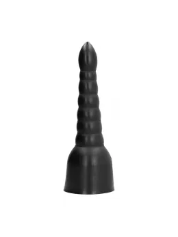All Black 13/34 cm Intimate Model with Textured Grooves, Black