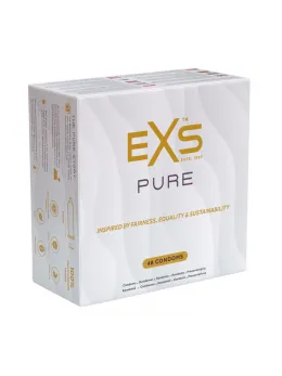 EXS Pure Ultra-Thin Latex Condoms 48-Pack | Eco-Friendly 53mm Width