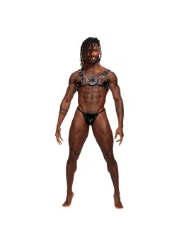 Male Power Libra Adjustable Imitation Leather Harness Black One Size