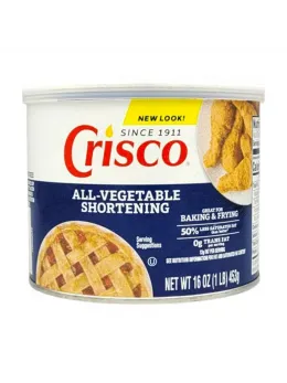 Crisco All-Vegetable Shortening 16 oz 453g - Multi-Purpose Fat-Based Formula