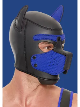 OUCH! Neoprene Puppy Mask Blue - Adjustable Detachable Muzzle Hood