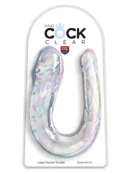 Pipedream King Cock Clear Large Double Trouble, Transparent, 44 cm