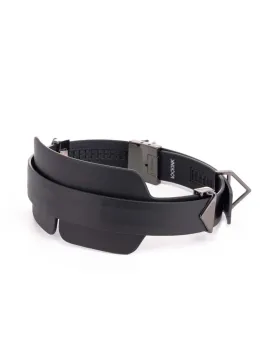 LOCKINK Blindfold Kit Black - Adjustable Leather Eye Mask with Buckles