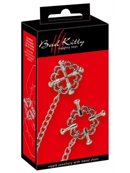 Bad Kitty Stainless Steel Nipple Jewellery with Adjustable Chain 30.5cm