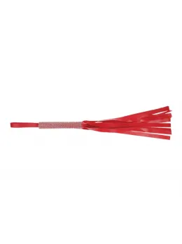 Sportsheets Amor Sparkle Flogger Red - Vegan Leather, Rhinestone Handle
