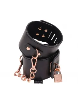 Sportsheets S&M Brat Locking Cuffs Vegan Leather Rose Gold 7.25-10.25”