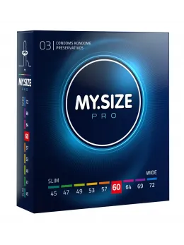 MY.SIZE Pro 60mm Intimate Barrier 3-Pack Ultra-Thin Vytex Latex