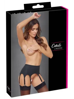 Cottelli LINGERIE Suspender Belt 4x XL, Matte Black, 8 Adjustable Straps