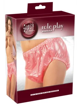 ZADO Diaper Briefs Pink M/L - Transparent Unisex Play Shorts with Snaps