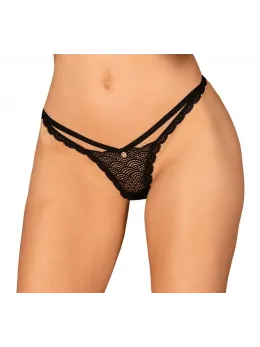 Obsessive Chemeris Lace Thong Black XS/S - Soft Stretch Design