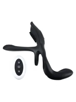 Playboy Pleasure The 3 Way Silicone Support Ring Black USB Remote