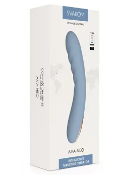 Svakom Ava Neo Cornflower Blue App-Controlled Thrusting Device 19.6cm