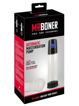 Mr. Boner Automatic Vibrating Vacuum Pump with LED Display, Transparent 28.7cm