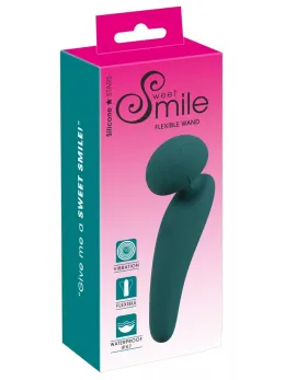 Sweet Smile Flexible Wand Compact Rechargeable Massager, 10 Modes, Black