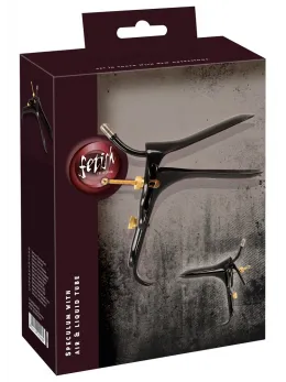 Fetish Collection Speculum Air & Liquid Tube Black-Gold 15cm Steel