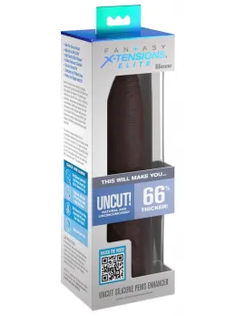 Fantasy X-Tensions Elite Uncut Silicone Intimate Sleeve Brown 17.8cm