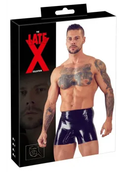 LateX Men's Latex Briefs Black XL with Integrated Sleeves 0.4mm