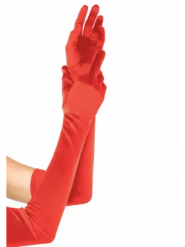 Leg Avenue Extra Long Satin Gloves Black Opera-Length Elegant Fit