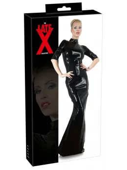 LateX Long Black Latex Dress Reversible Full-Body 2XL