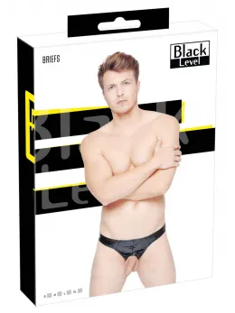 Black Level Vinyl Briefs Showmaster M - Shiny Black, Stretch Fit