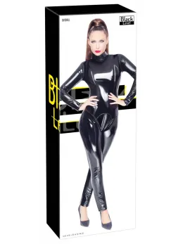 Black Level Vinyl Jumpsuit Black M - Full Body Suit with Dual Zippers