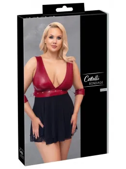 Cottelli Bondage Plus Babydoll 4XL Red Matte Look with Adjustable Restraints