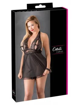 Cottelli Collection Babydoll 4XL Black Lace Halterneck Lingerie