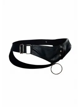 DNGEON Jockstrap with Metal Studs and Wide Hip Straps Black