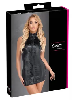Cottelli PARTY Dress L - Matte Snakeskin Look, Full-Length Zip, Size L