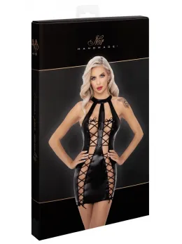 Noir Handmade Dress S Black Powerwetlook Adjustable Front Lacing