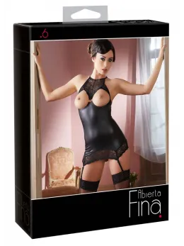 Cottelli Collection Lingerie Dress S Black Lace Open Cup Adjustable