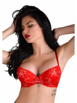 Hunkemoller Demi Bra Floral Lace Adjustable Straps White M