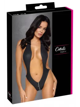 Cottelli PARTY Body S/M Black Matt Look with Collar & Decorative Bands