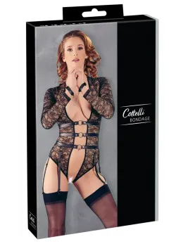Cottelli Collection Body Lace L with Adjustable Straps & Cuffs Set